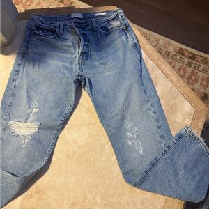 FRAME LIKE NEW Distressed Blue Jeans